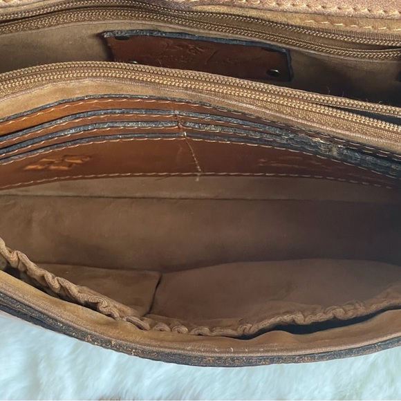 Great Condition PATRICIA NASH CROSSBODY Embossed Leather Detailing & 2 STRAPS - Picture 12 of 14